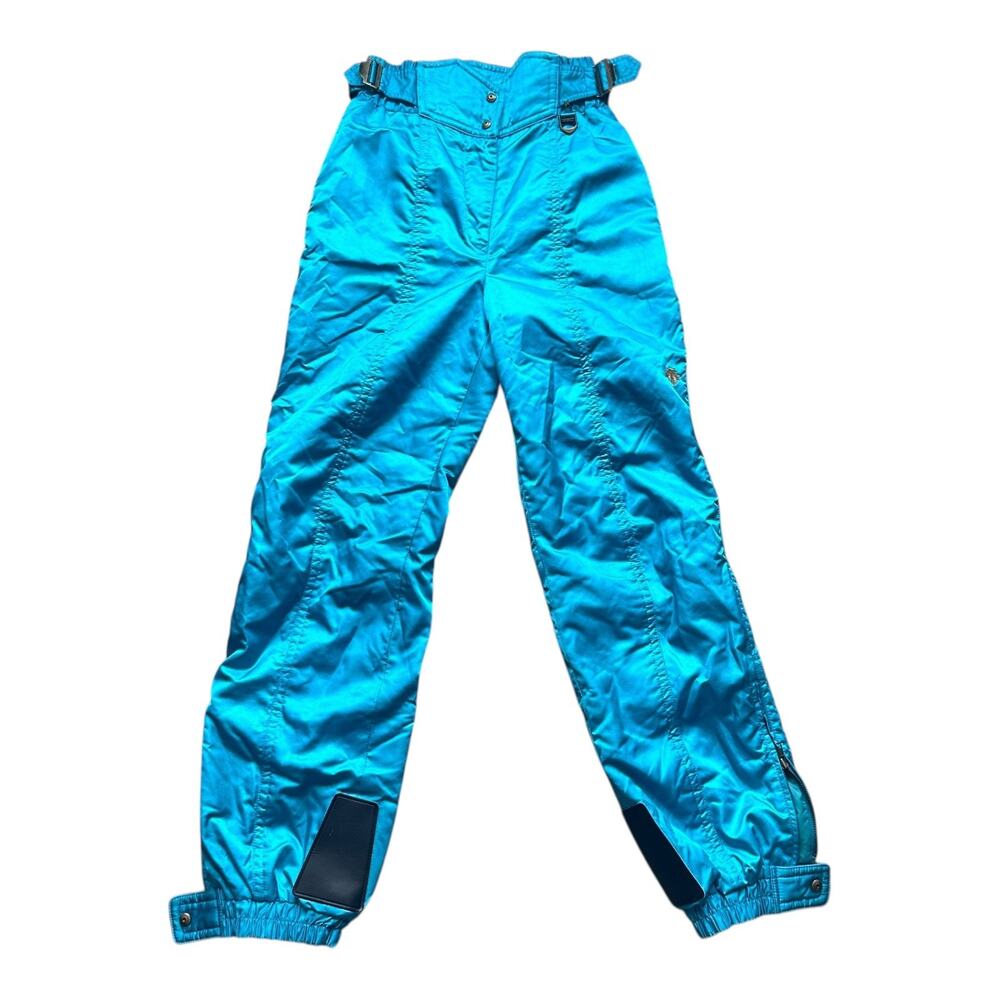 Retro 80’s Descente ski/snowboard Pants 28x31 Adjustable waist Womens Teal